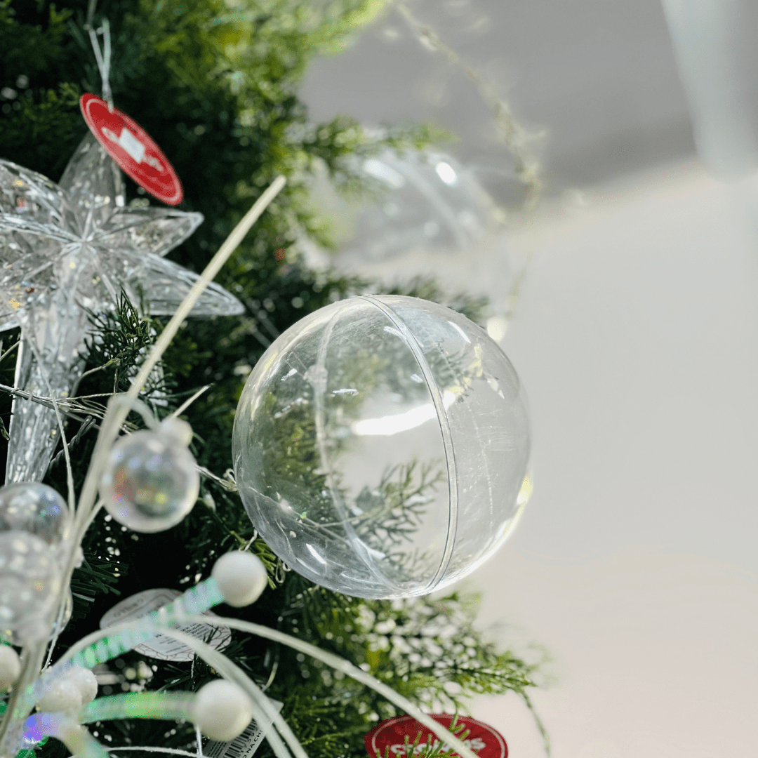 Bola Natalina Transparente 12cm 1un