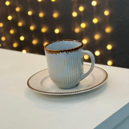 Caneca de Cerâmica Linear Cinza – 380ml
