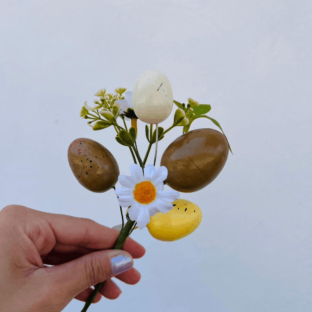 Haste de Ovos Bege e Amarelo - 19cm