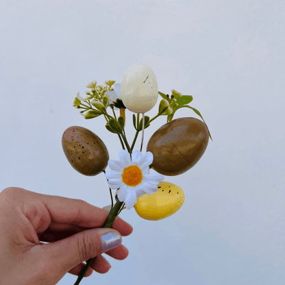 Haste de Ovos Bege e Amarelo - 19cm
