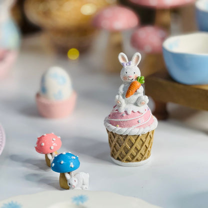 Enfeite Cupcake Coelho - 13,5x7x7cm