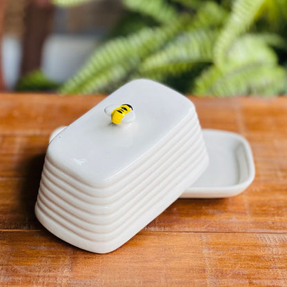 Manteigueira de Porcelana Bee - 17cm