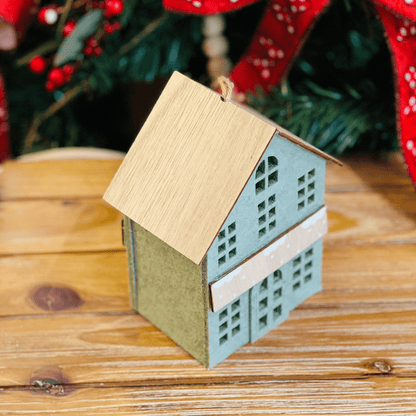 Casinha Natalina para Pendurar Verde 16cm