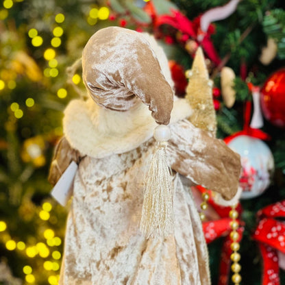 Papai Noel Vintage Luxo Champanhe 45cm
