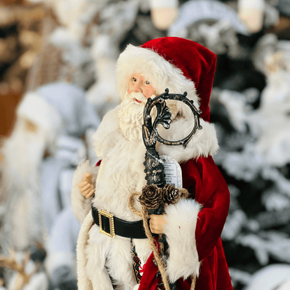 Papai Noel Vermelho Com Cajado 45cm