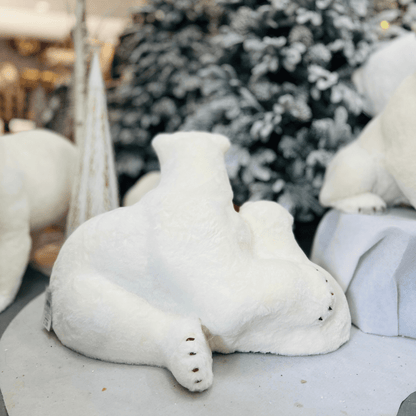 Urso Polar Com Filhote Natalino 100x50cm