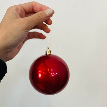 Jogo Com 6 Bolas Natalinas Perolada - 8cm