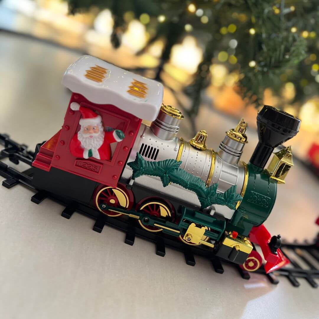 Trem Decorativo Natalino Musical com Boneco, Movimento