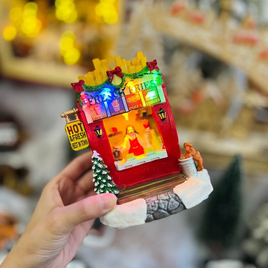 Loja Natal Batataria Com Led 17x13x11cm