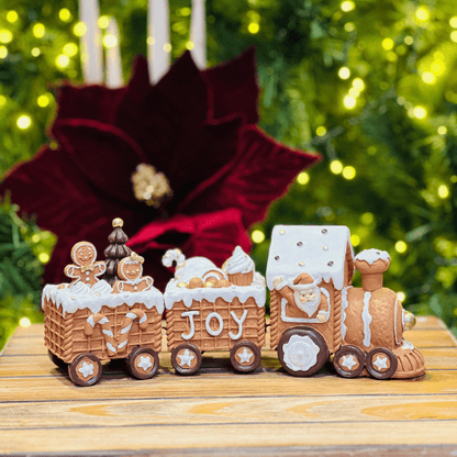 Trem Natalino Gingerbread de Resina 9,7cm