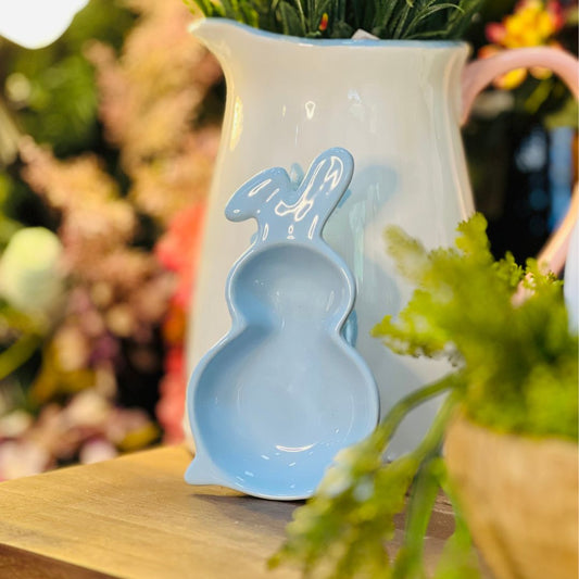 Petisqueira Decorativa Coelho Azul Pastel - 17cm