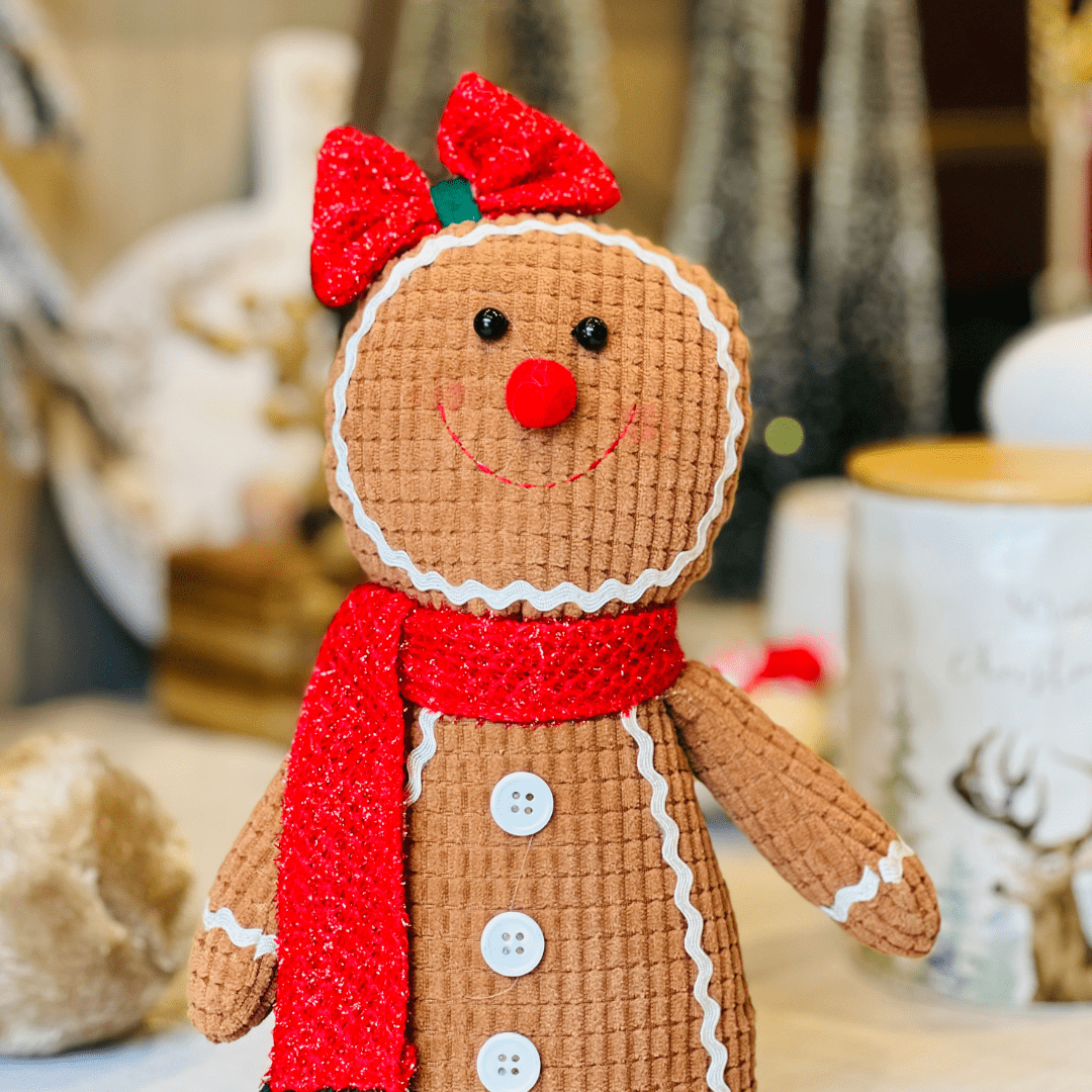 Gingerbread Natalina Menina de Pelúcia 24x15cm - Para Pendurar