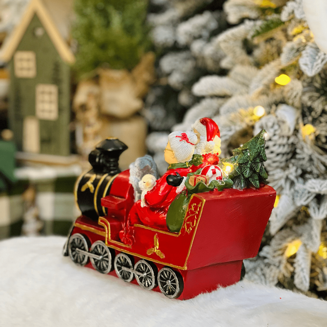 Trem do Noel Com Led de Resina 21,5x32cm