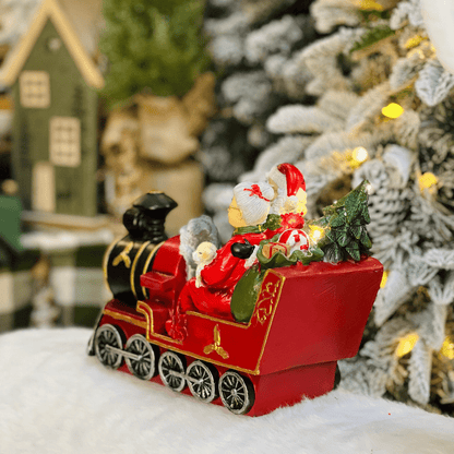 Trem do Noel Com Led de Resina 21,5x32cm