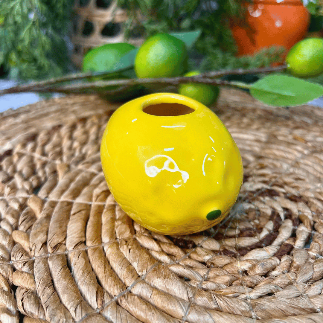 Vaso Limao Tutti-frutti de Cerâmica 5x9,5cm