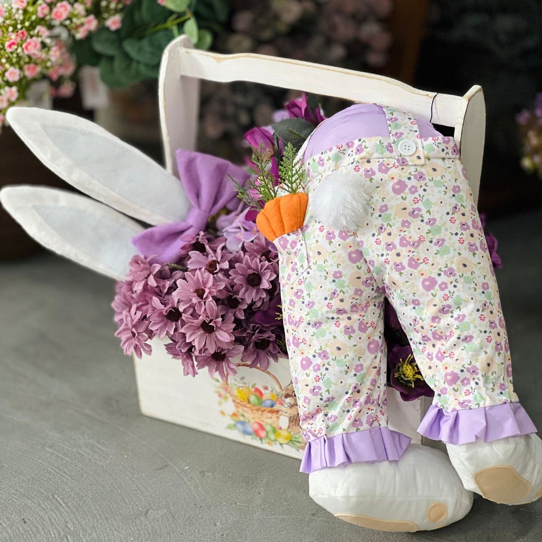 Kit Coelho Patas e Orelhas - Lilás Com Flores