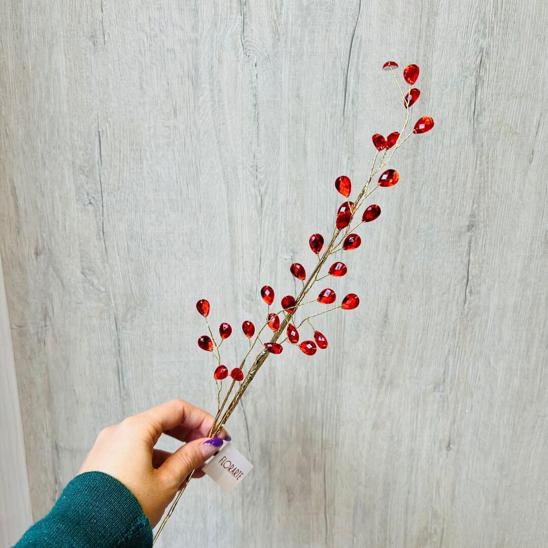 Haste Cristal Natal Vermelho e Dourado – 57cm