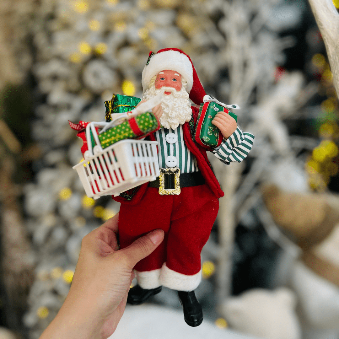 Papai Noel Colecionável Compras do Noel 28cm