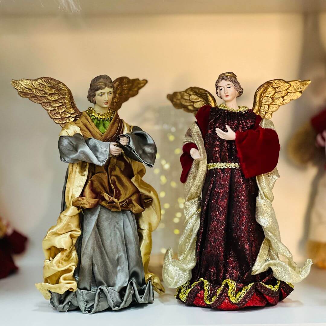 Anjo Dourado e Cinza - 25cm