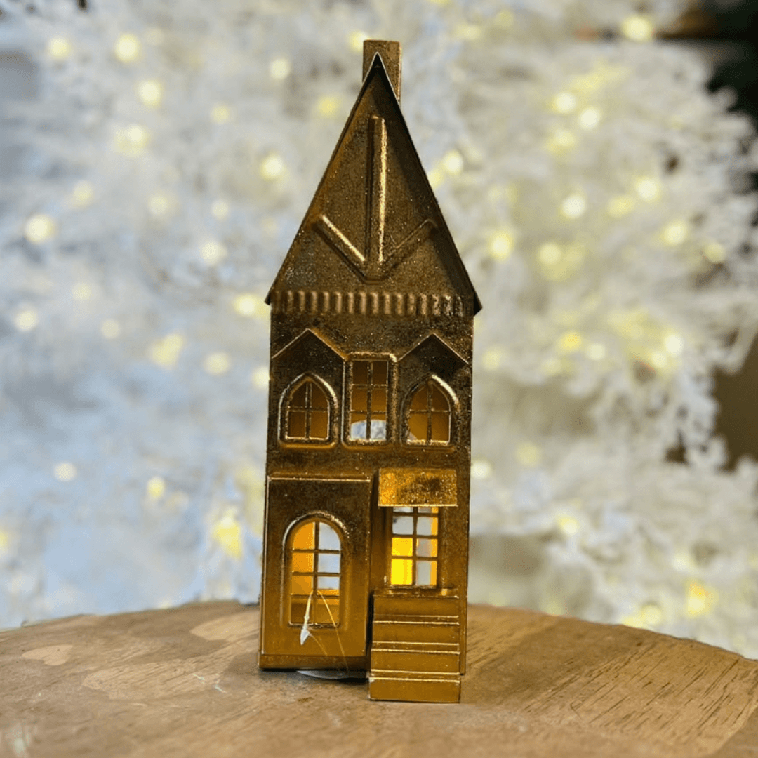 Casa Decorativa Metalizada - 31,7cm