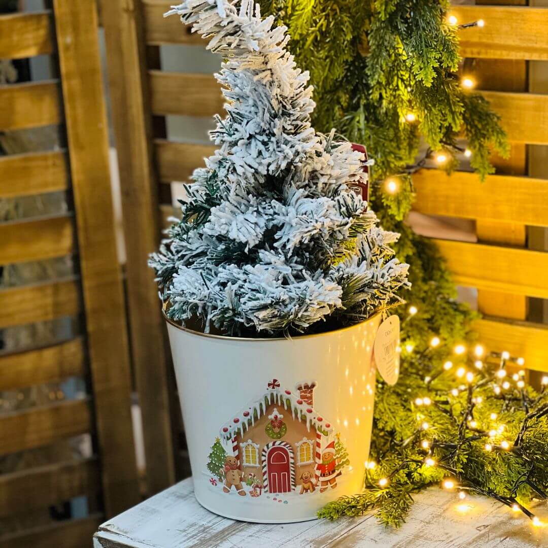 Cachepot com Alça Casa Gingerbread Colorido – 28cm