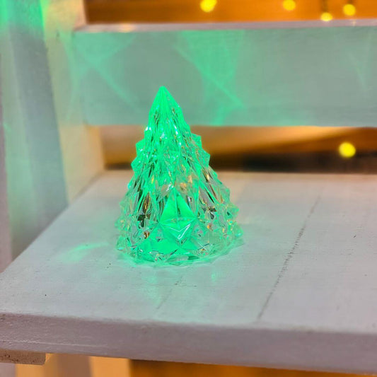 Adorno Árvore Cristal com LED – 8cm