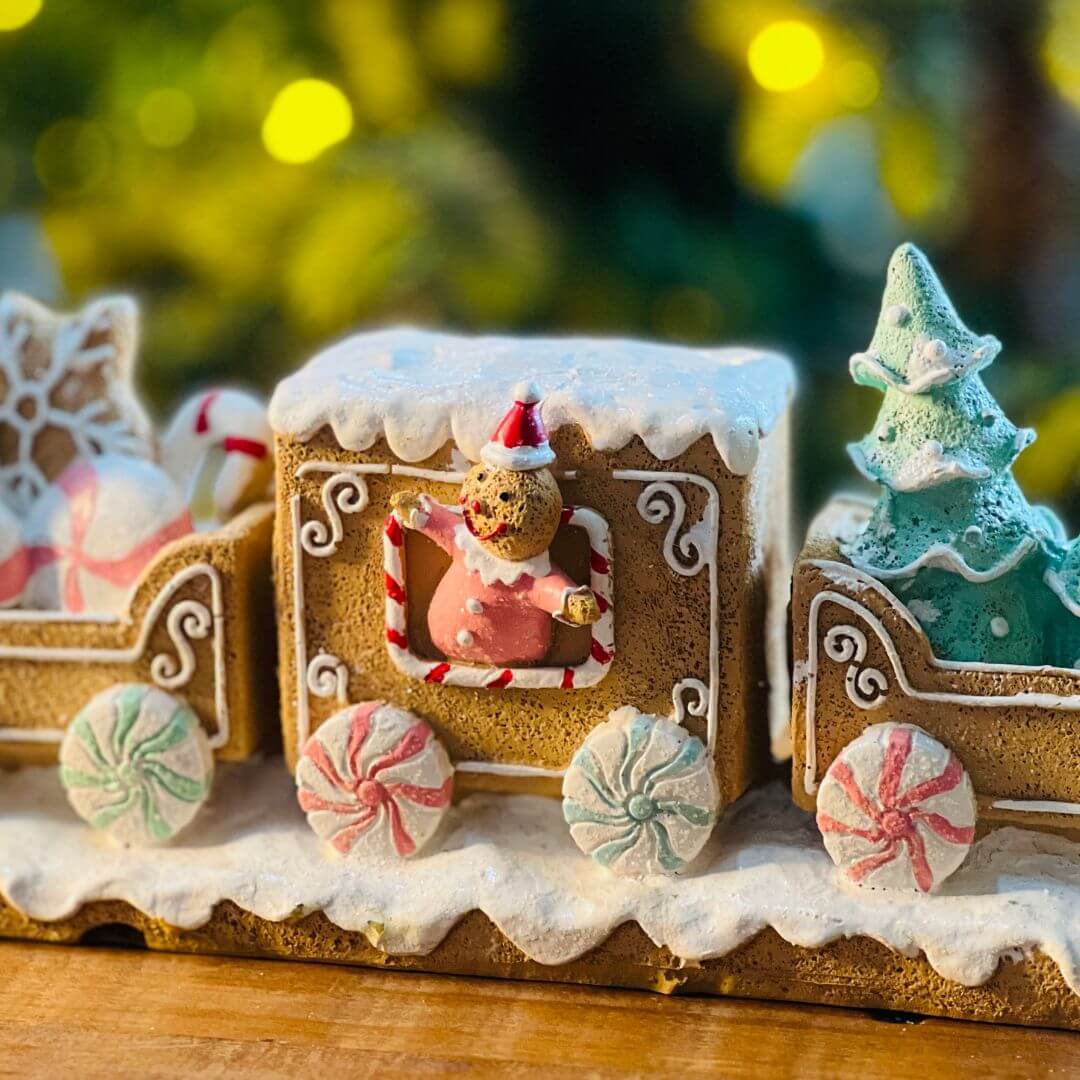 Enfeite Decorativo Trem Ginger - 17x47cm