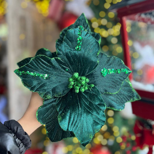 Haste Bico de Papagaio Veludo Verde - 40cm