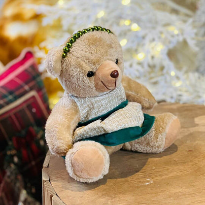 BONECO NATAL URSO MENINA DECORATIVA - 20cm