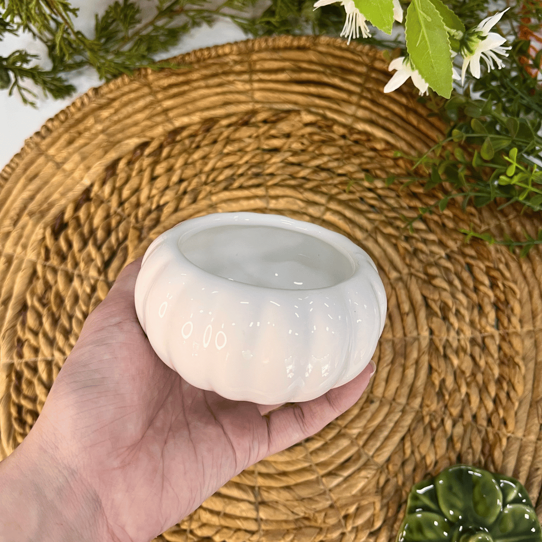 Mini Moranga Branca Com Tampa de Cerâmica 11cm