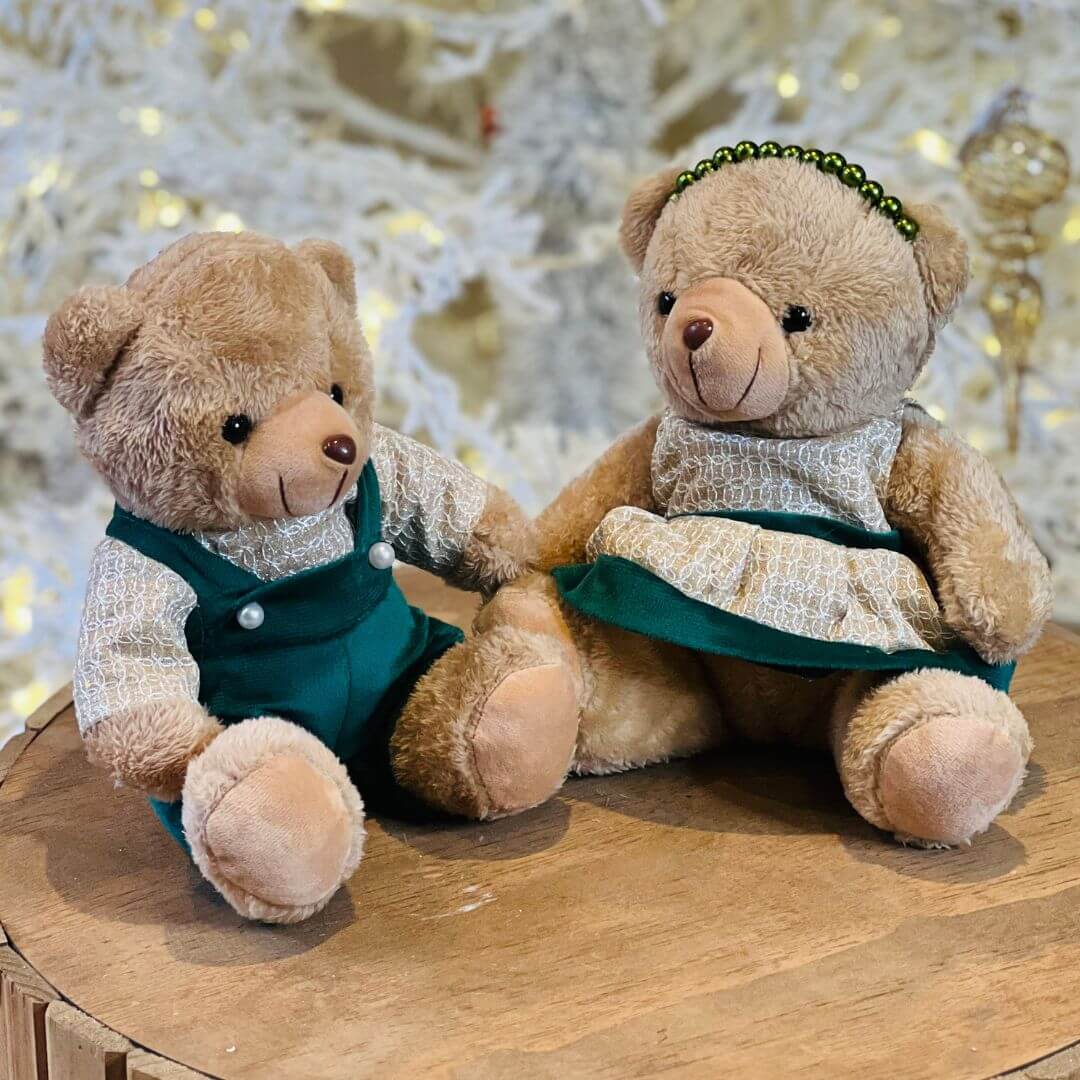 BONECO NATAL URSO MENINA DECORATIVA - 20cm