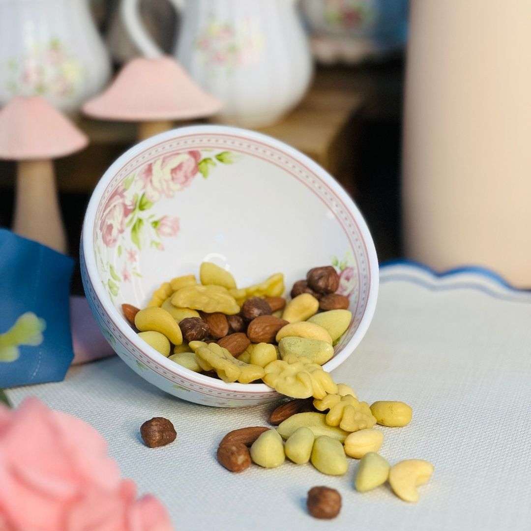 Bowl Azul Com Rosas Vó Dulce - 13,5