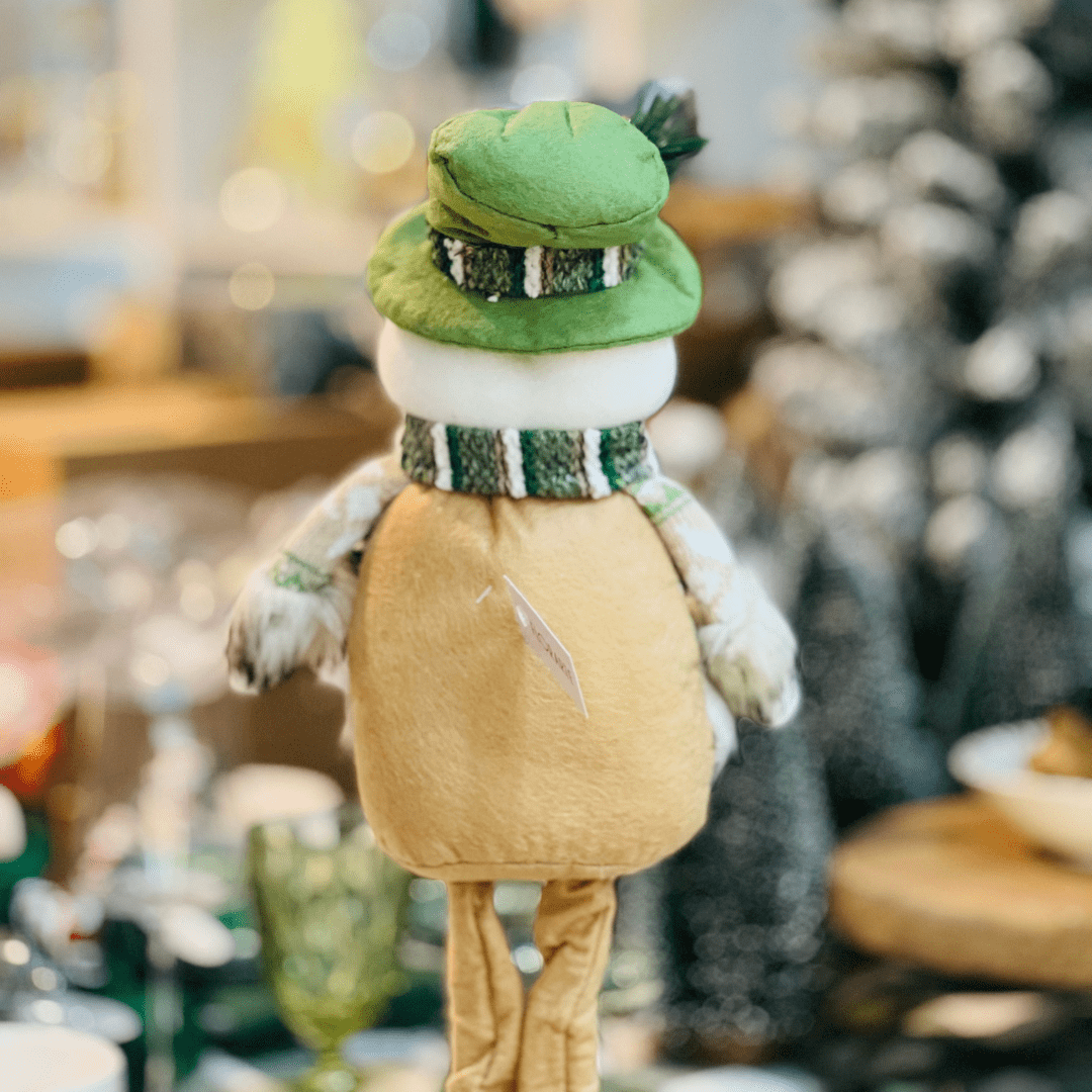Boneco de Neve Natalino Em Pé Verde 53cm