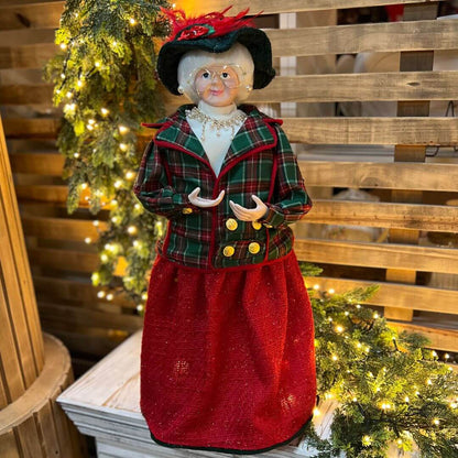 Enfeite Mamãe Noel Xadrez – 60cm