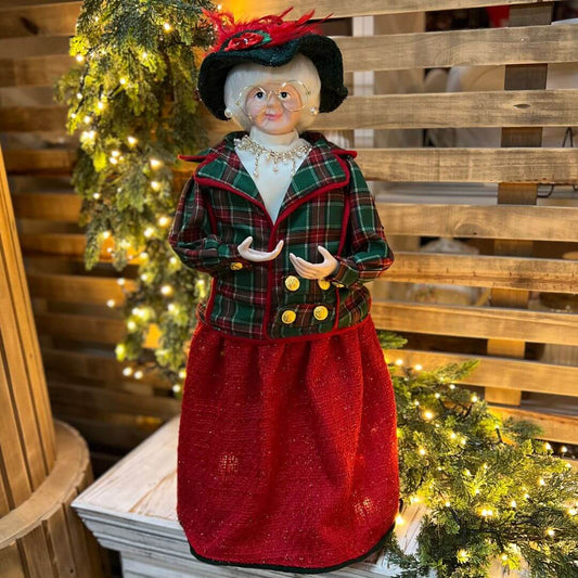 Enfeite Mamãe Noel Xadrez – 60cm
