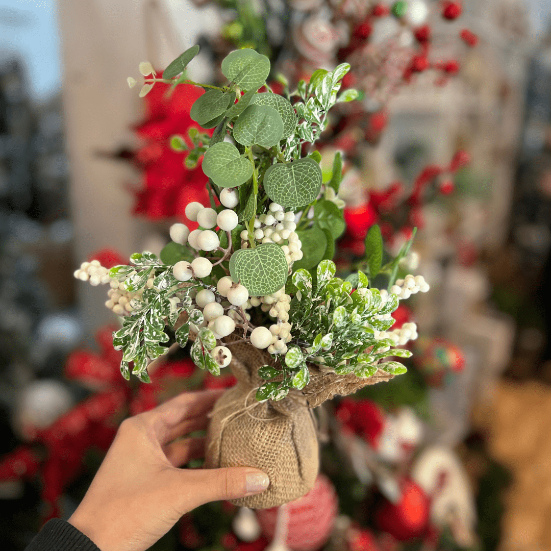 Mini Árvore Natalina Berries Brancas 40cm