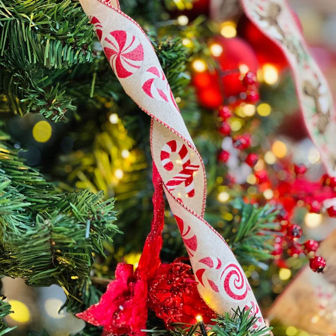 Fita Juta Doces e Candy Cane - 6,3x914cm