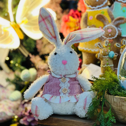 Coelha Decorativa Sentada - 31cm Rosa