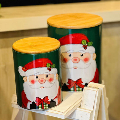 Pote de Metal com Papai Noel – Jogo com 2 Peças