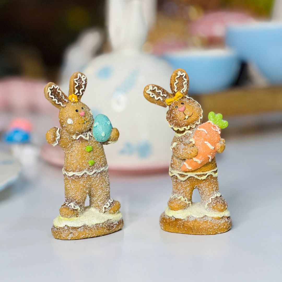 Enfeite de Páscoa Coelhinho Com Cenoura - 14,5x5x7cm