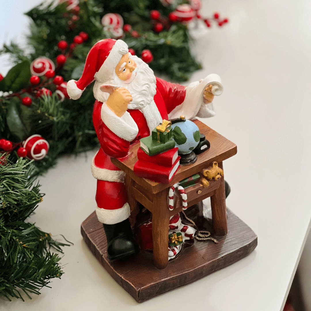 Enfeite Natalino Lista de Presentes do Noel Resina 26x19cm