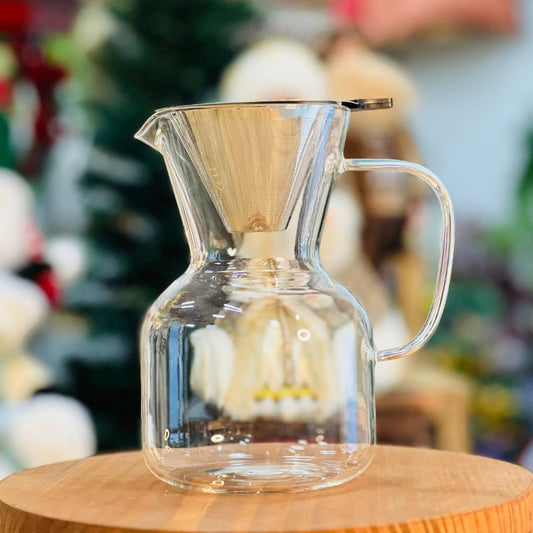 Cafeteira de Vidro Com Filtro de Aço Inox - 800ml