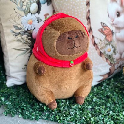 Capivara Pelúcia Touca de Morango - 30cm