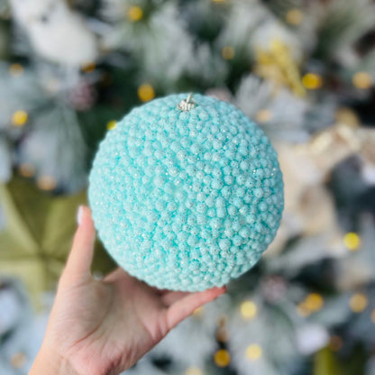 Bola Decorada de Natal Azul - 15cm