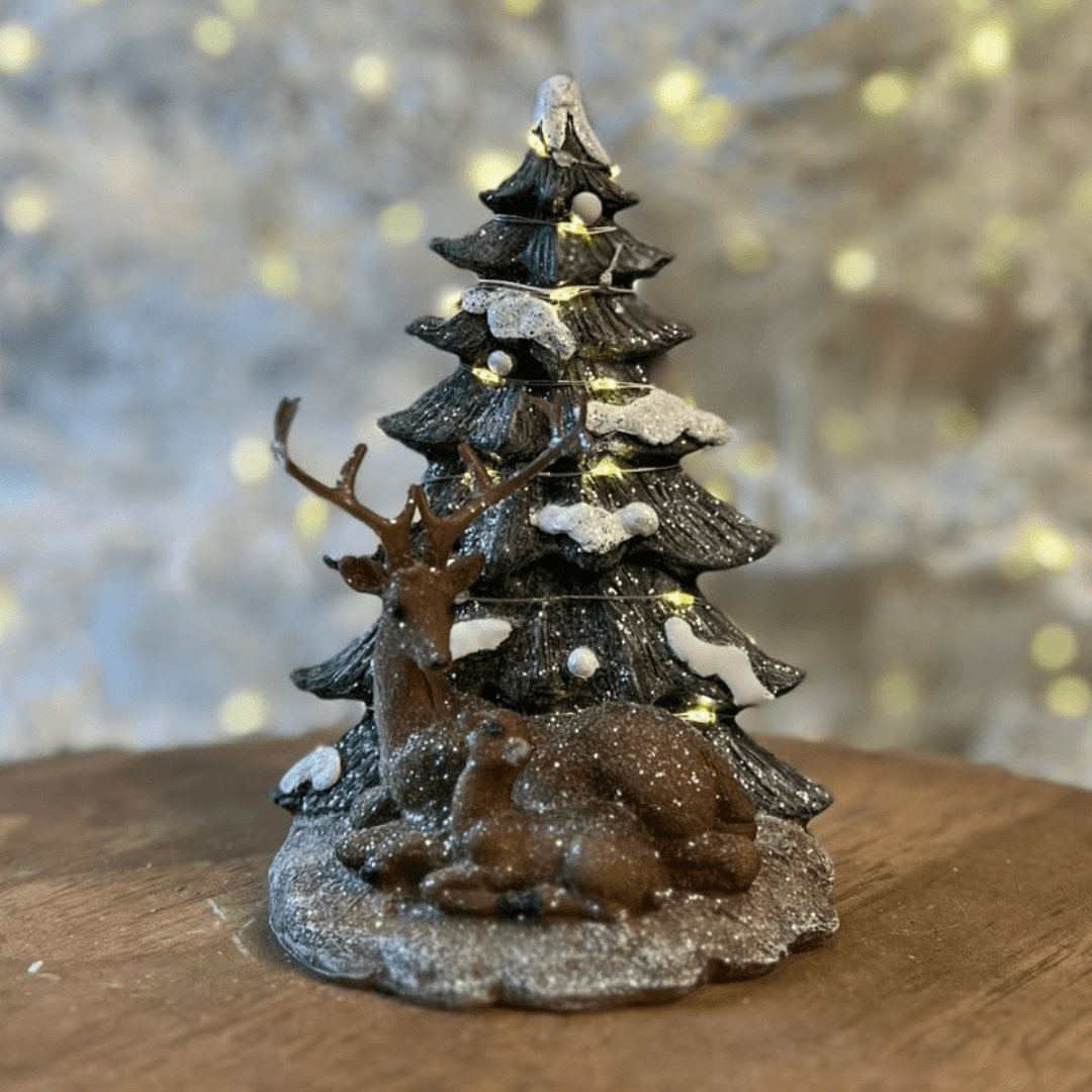 Árvore Decorativa LED com Rena – 19cm