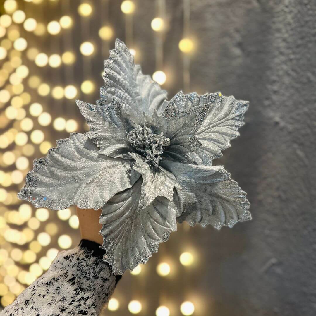Flor Decorativa Poinsettia – 30cm