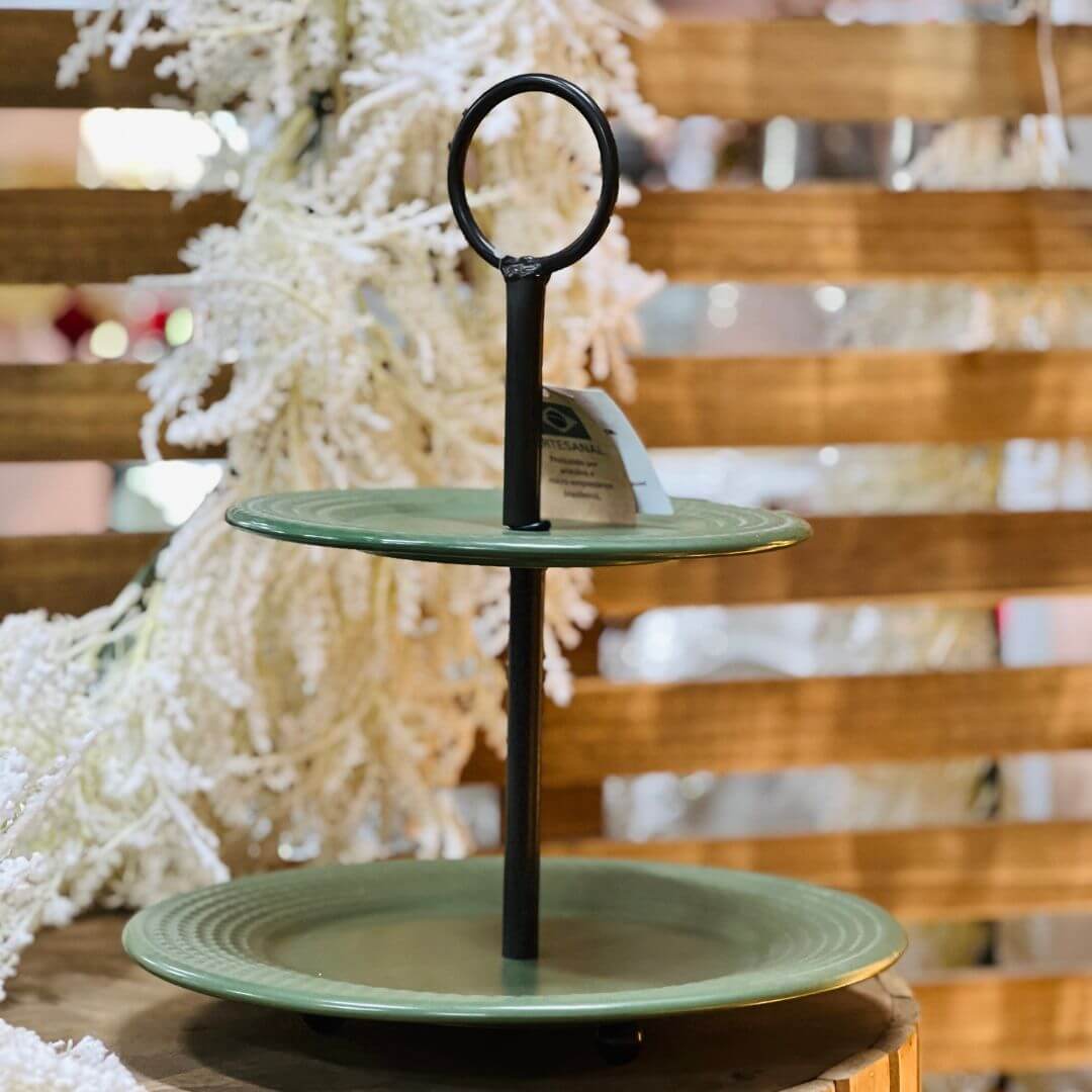 Fruteira 2 Andares Verde – 32cm