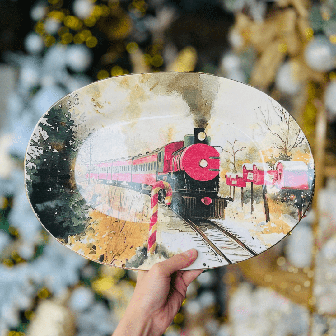 Travessa Media Noite de Neve de Cerâmica 40x27x5cm