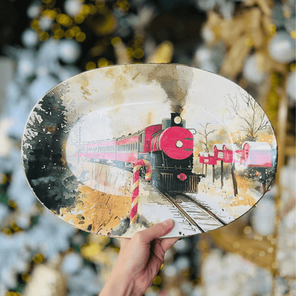 Travessa Media Noite de Neve de Cerâmica 40x27x5cm