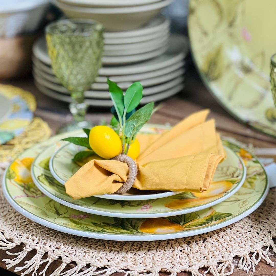 Sousplat Verde Toscana Limão Siciliano - 34cm